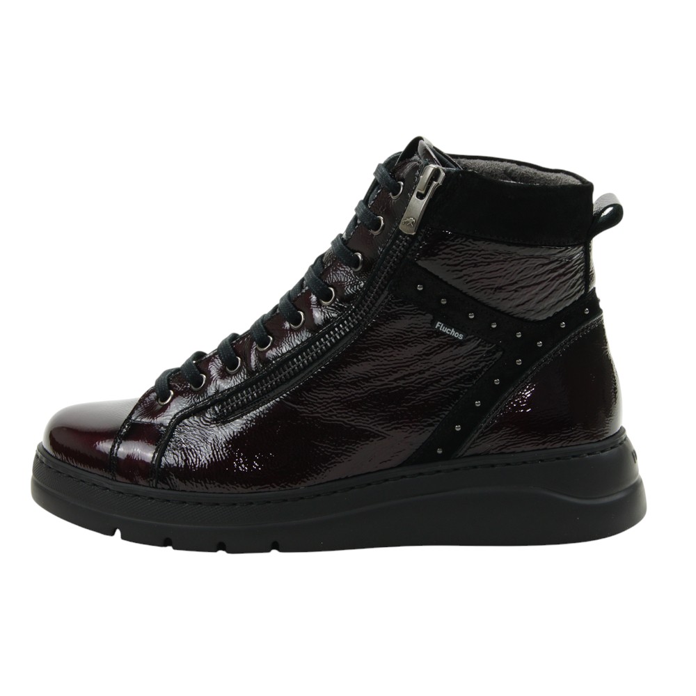 Fluchos mod. 2250 botín para mujer en charol, cordones