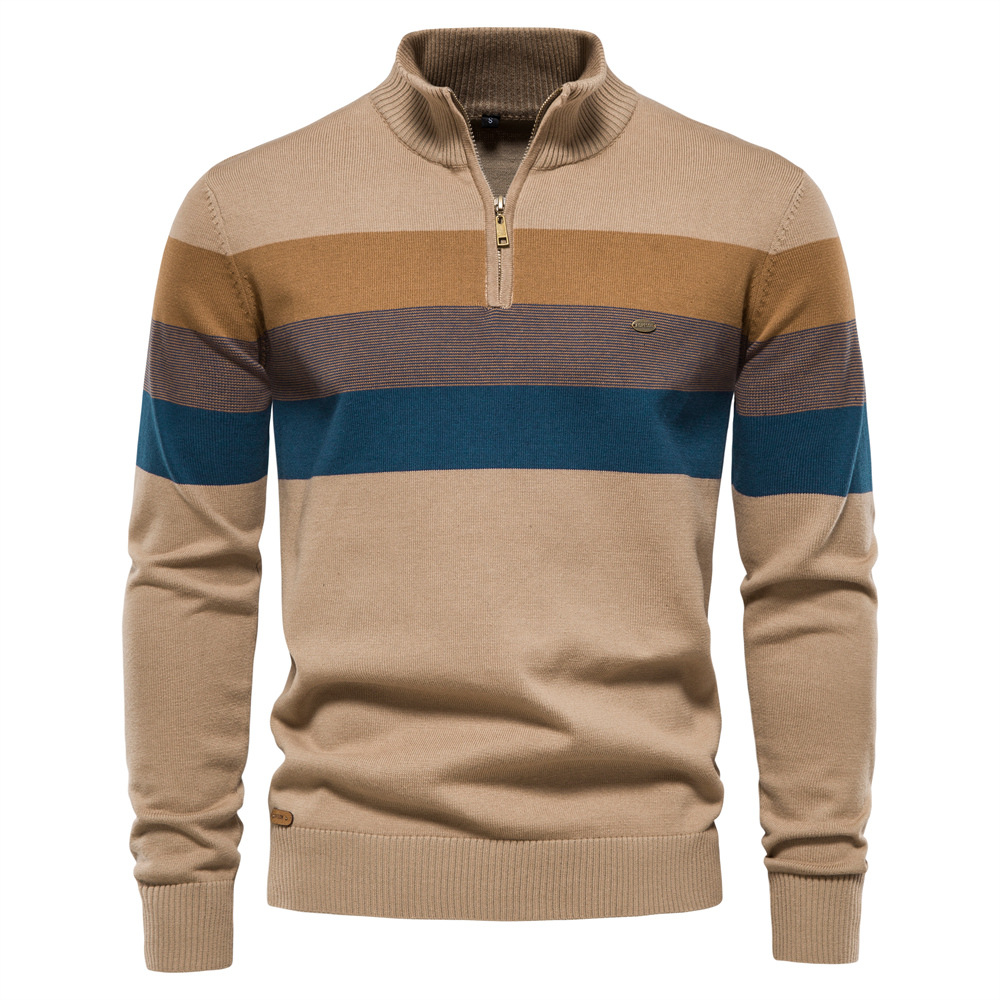 TK Suéter de punto de cuello alto con pecho abierto para hombre, ideal para otoño/invierno.