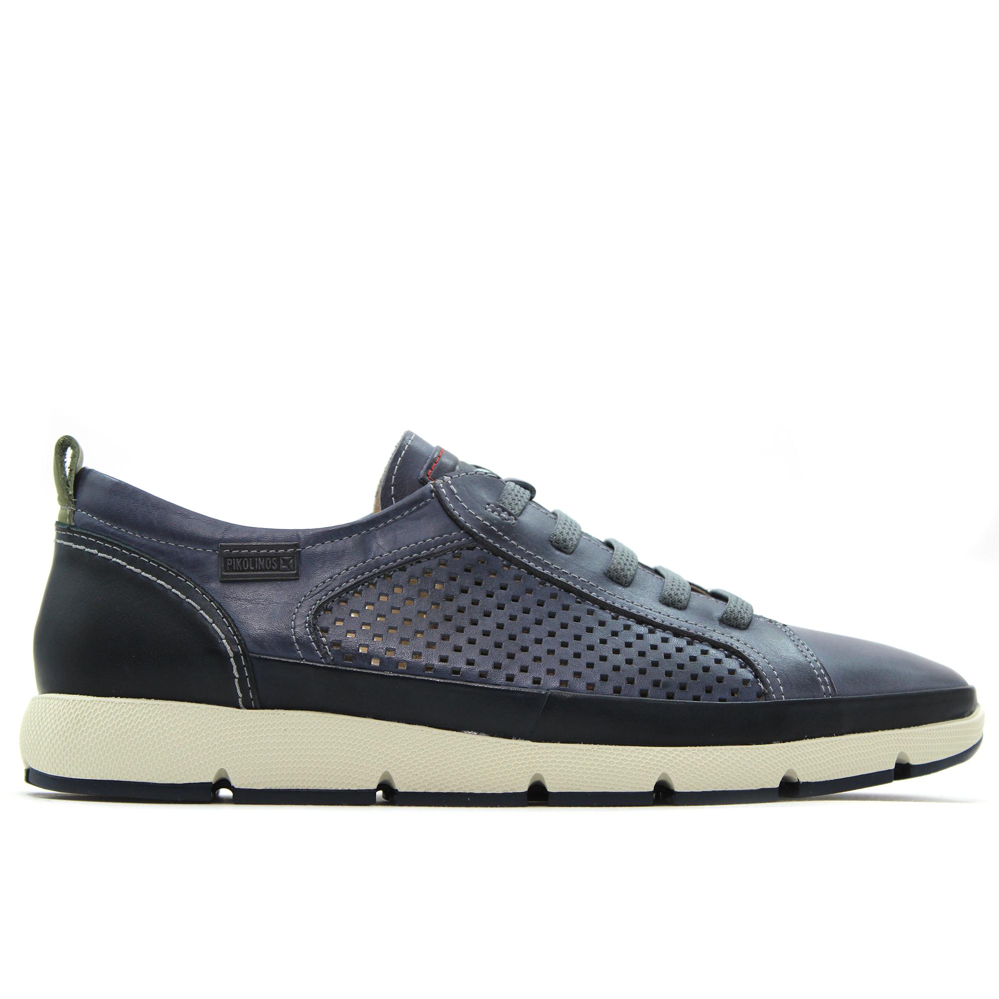 Pikolinos M4A-6376C1 Zapato casual de cordones,suela de goma,liso,plantilla extraible,piel,calado,rejilla, para caballero