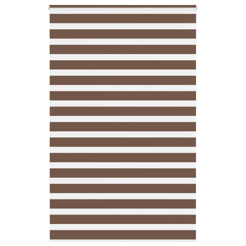 vidaXL Estor cebra marrón 140x230 cm tejido ancho 135,9 cm poliéster