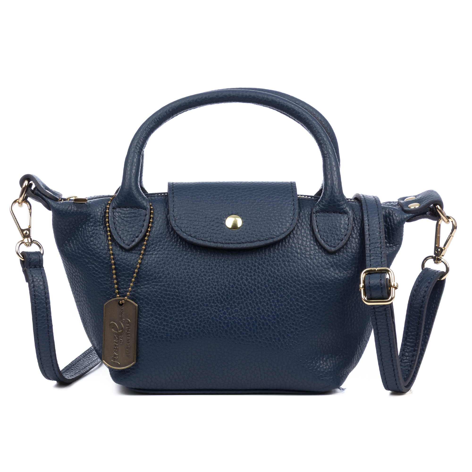 FIRENZE ARTEGIANI Aurano bolso bandolera tipo Tote mujer. Piel auténtica Dollaro. Fabricado en Italia 22x10,5x14,5 Cm.
