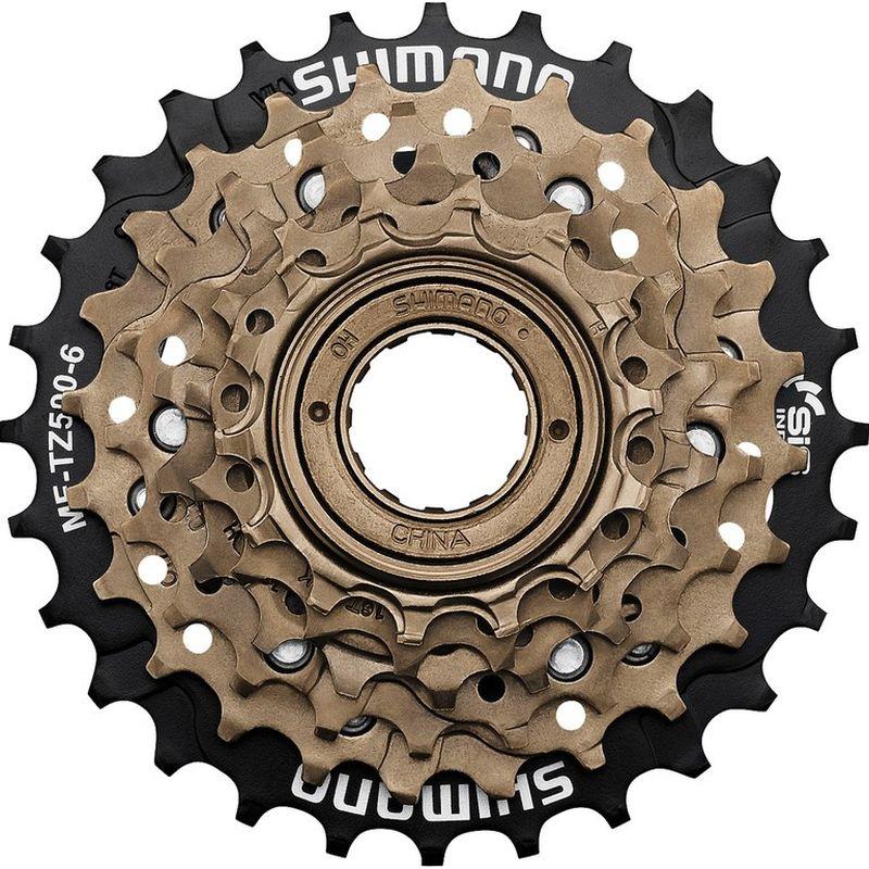 SHIMANO | Piñón TZ500 6v - PIÑON SHIMANO MF-TZ500 ORO 6v (14-28)(14/16/18/21/24/28) SHIMANO Cassette de rosca MF-TZ500. Grupo de componentes: Tourney.
