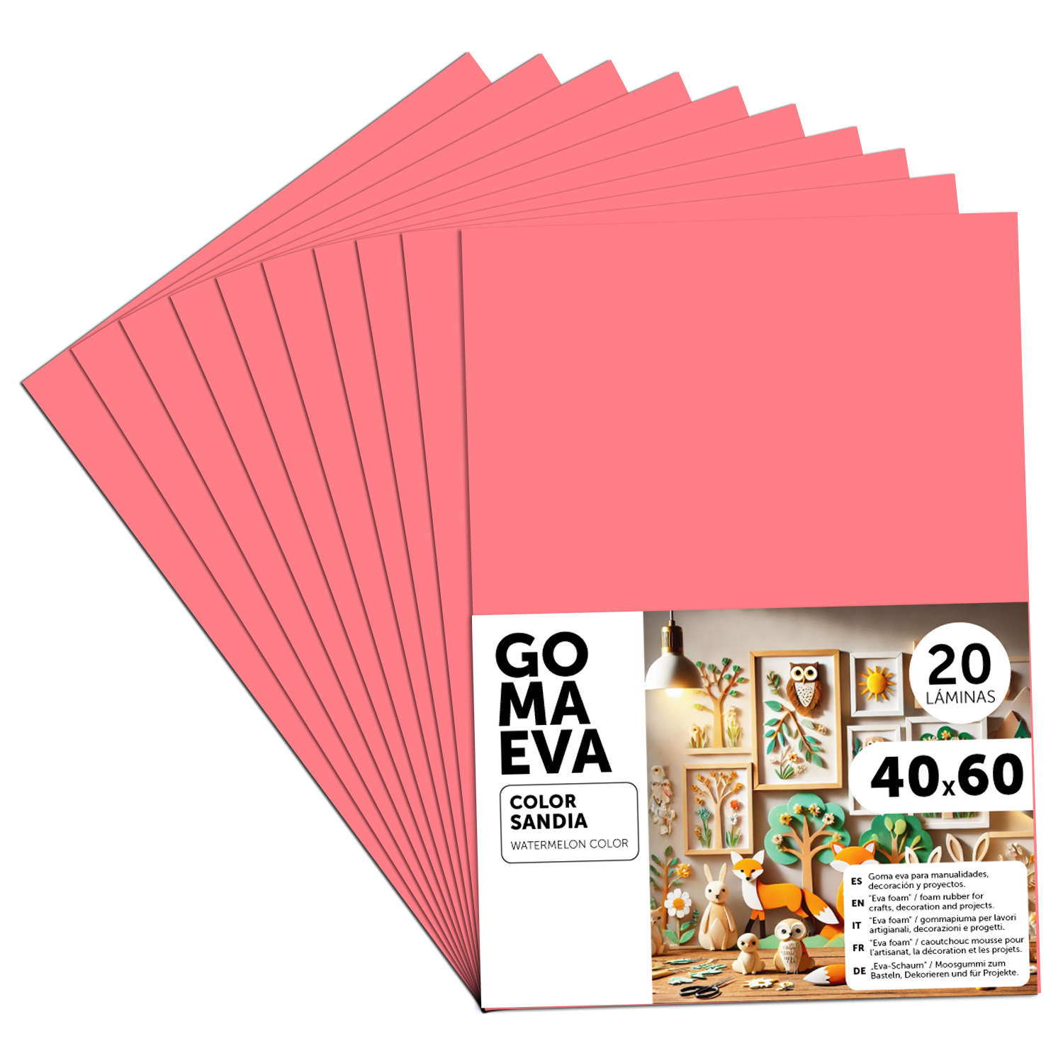 Goma Eva para Manualidades, Goma Espuma de Colores para Proyectos Creativos, Ideales para Artes y Manualidades, uso Escolar, Profesional o Artístico 40x60cm - m-office