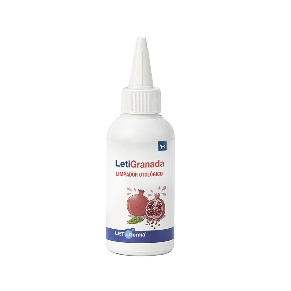 LetiGranada limpiador ótico 125 ml con acción calmante, hidratante y antimicrobiana para perros Leti
