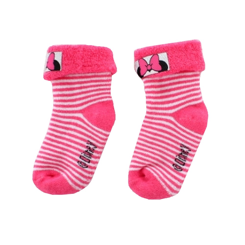 Disney Minnie Mouse New Import Calcetines Rosa Bebé a Rayas
