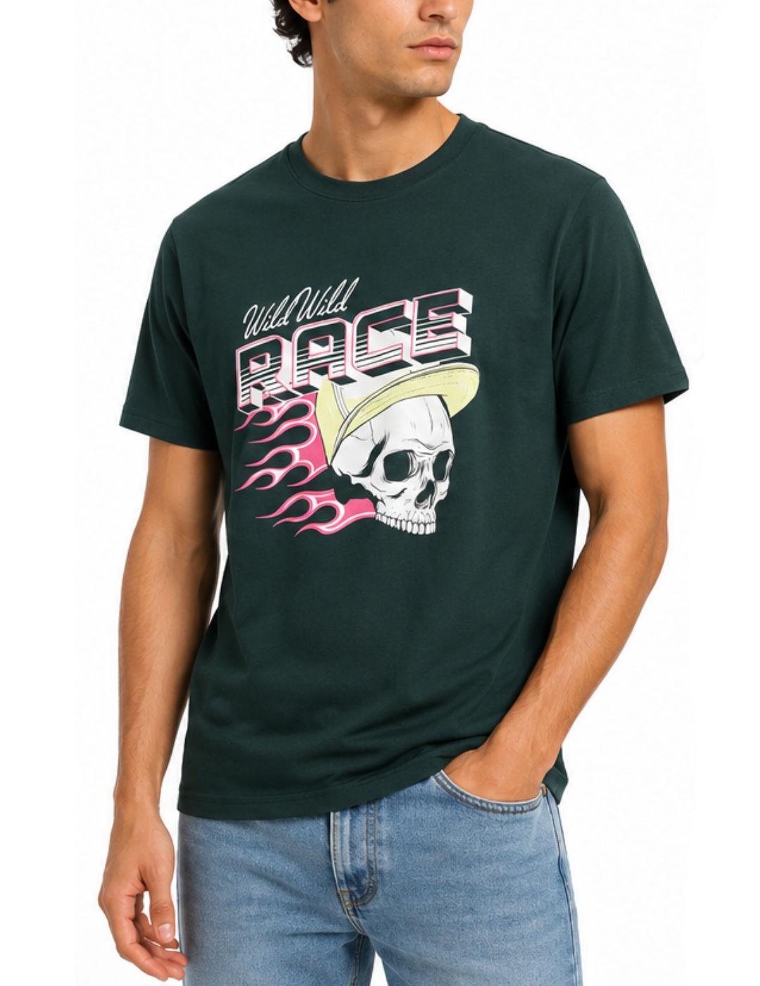 Camiseta Jack&Jones Track verde manga corta para hombre