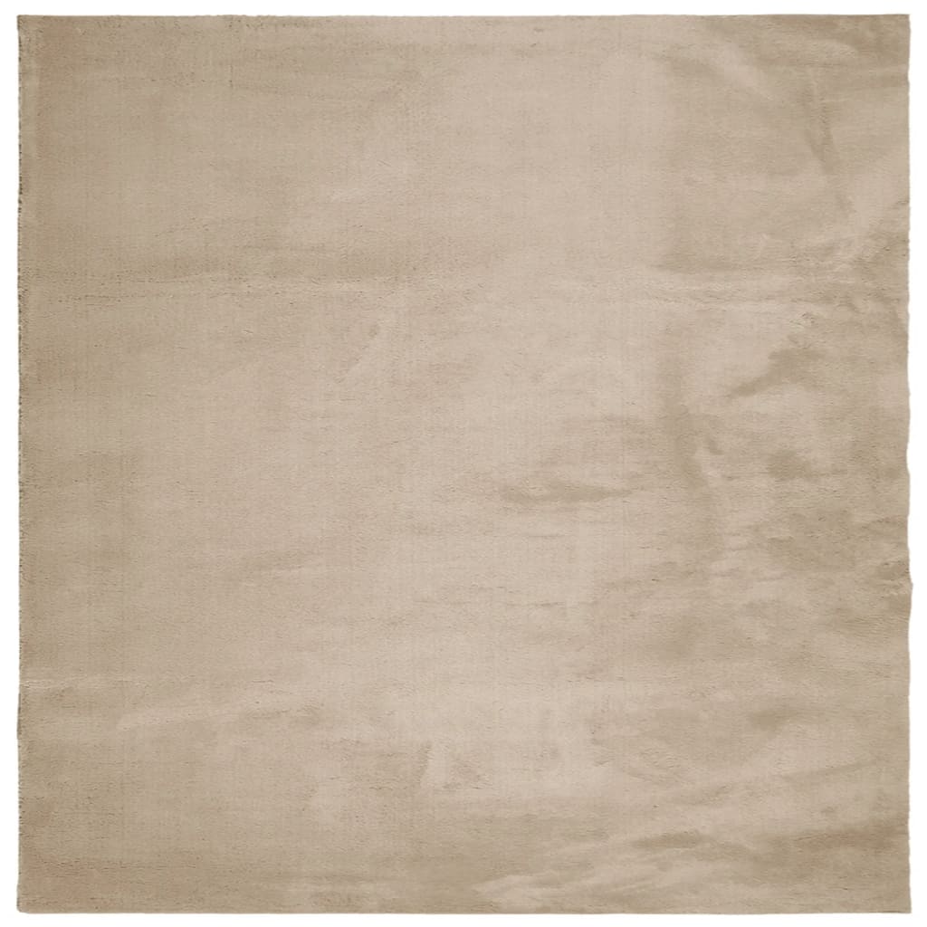 Vidaxl Alfombra Pelo Corto Lavable HUARTE 240x240 Cm Beige Crema Arena