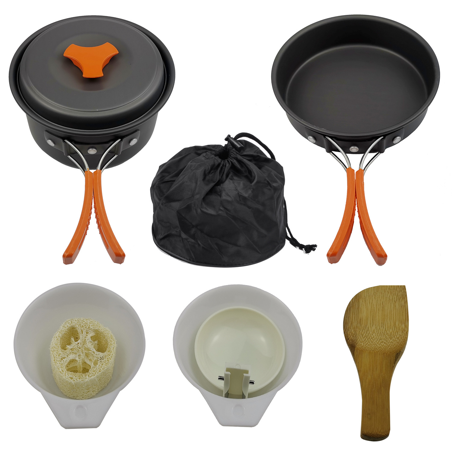 CA Juego de utensilios de cocina Para acampar, juego de cocina Para acampar, juego de herramientas y sartenes para acampar para Viajes de mochilero, equipo y accesorios Esenciales portátiles para acampar