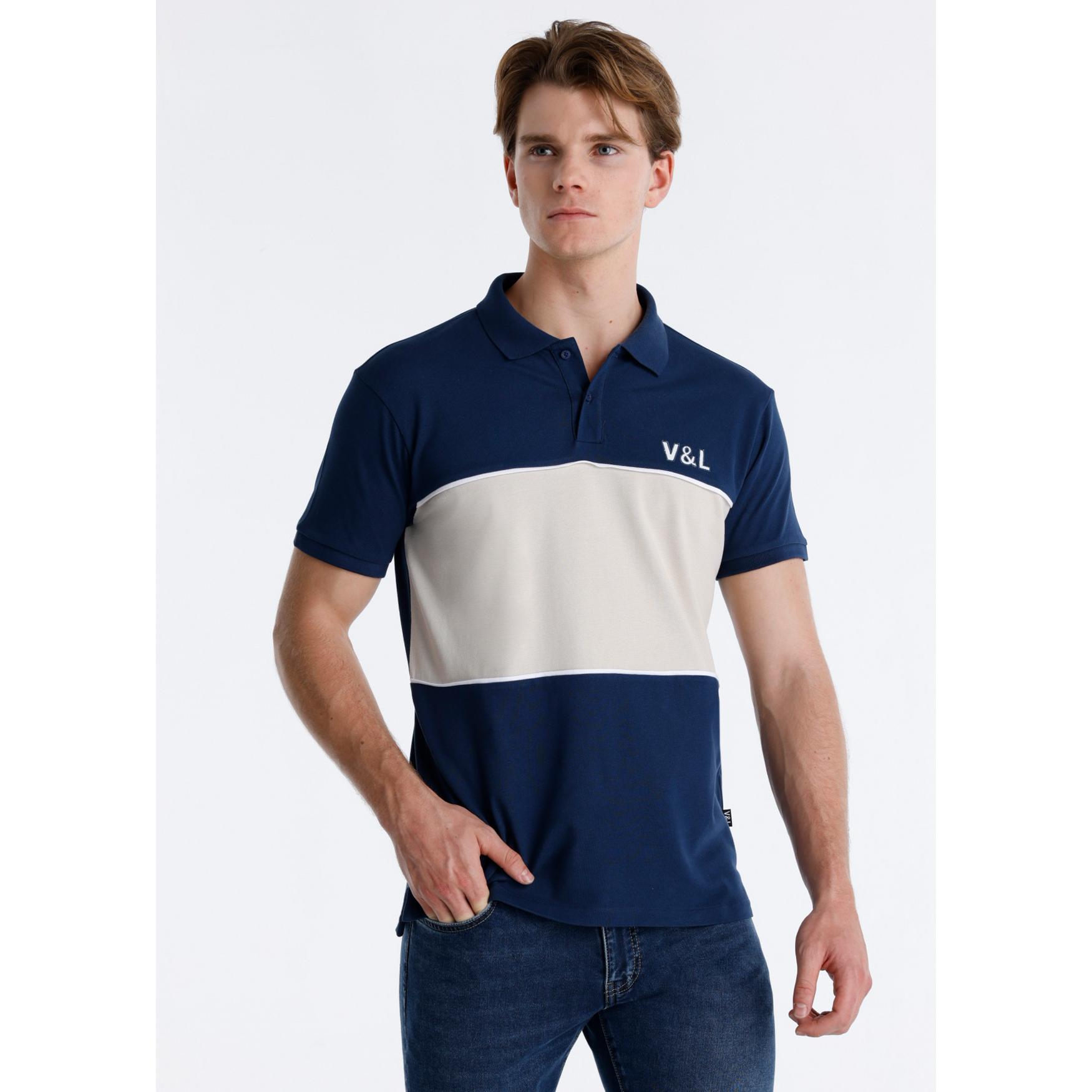 Victorio & Lucchino - Polo de Algodón con Franja en Contraste y Logo Rombo