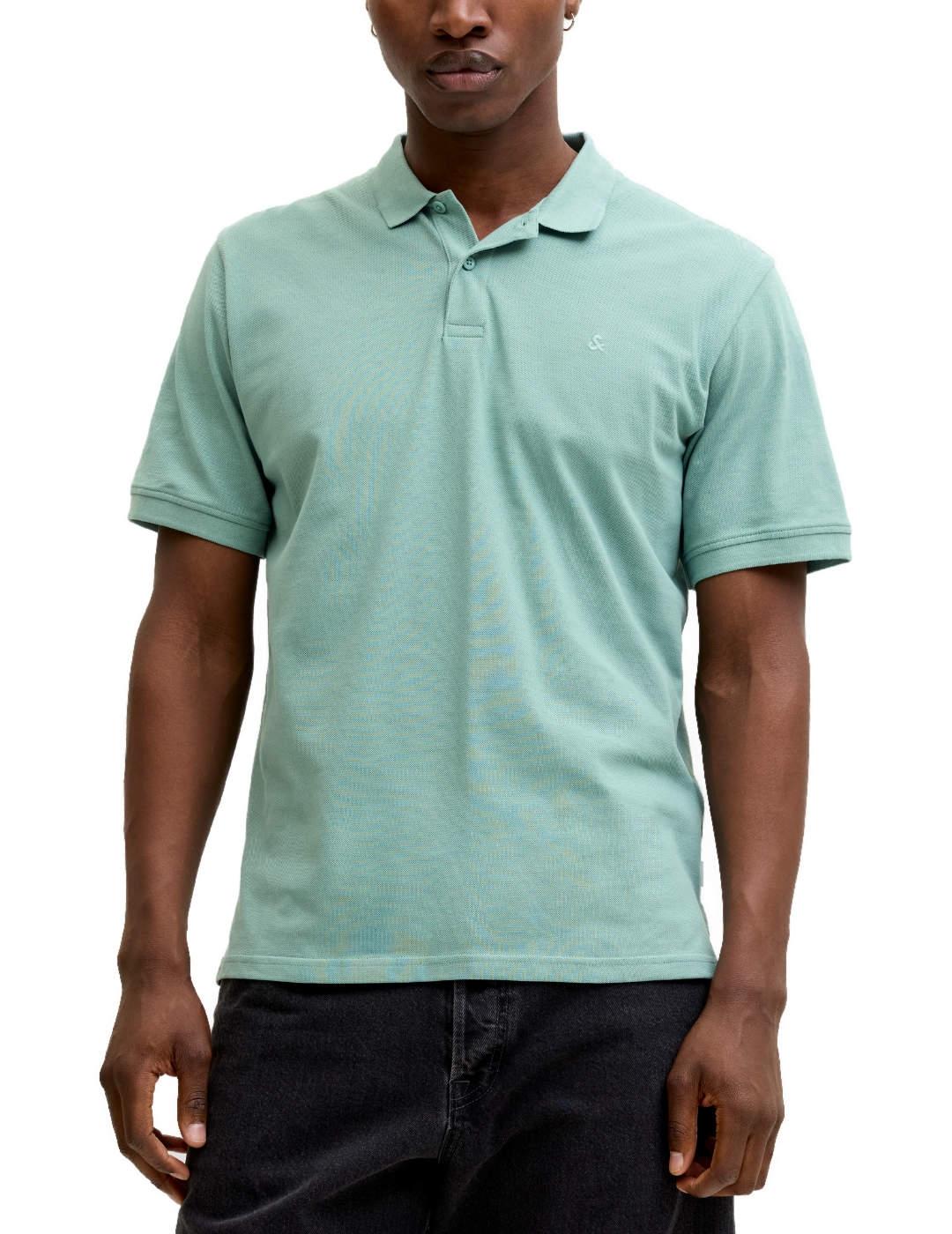 Polo Jack&Jones básico verde agua manga corta para hombre