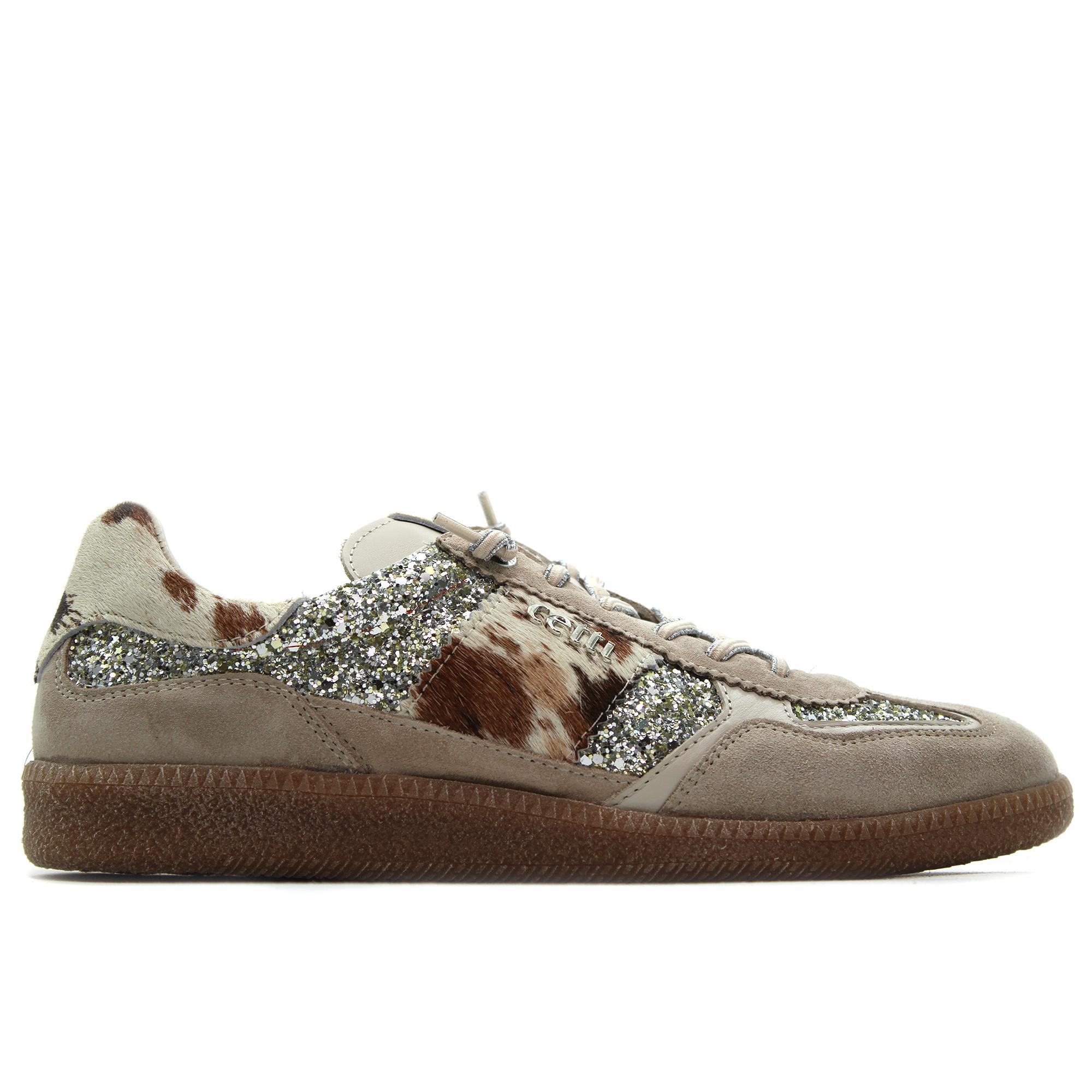 Cetti C-1395 Zapato casual de piel, brillantes, animal print, cebra, cordón elástico, suela de goma, para señora