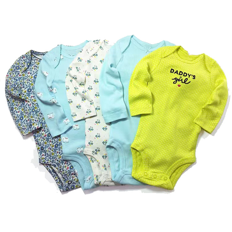 TK Ropa para niños, nueva primavera y otoño, mono triangular de manga larga para bebés, ropa para gatear, mono de bebé de cinco piezas