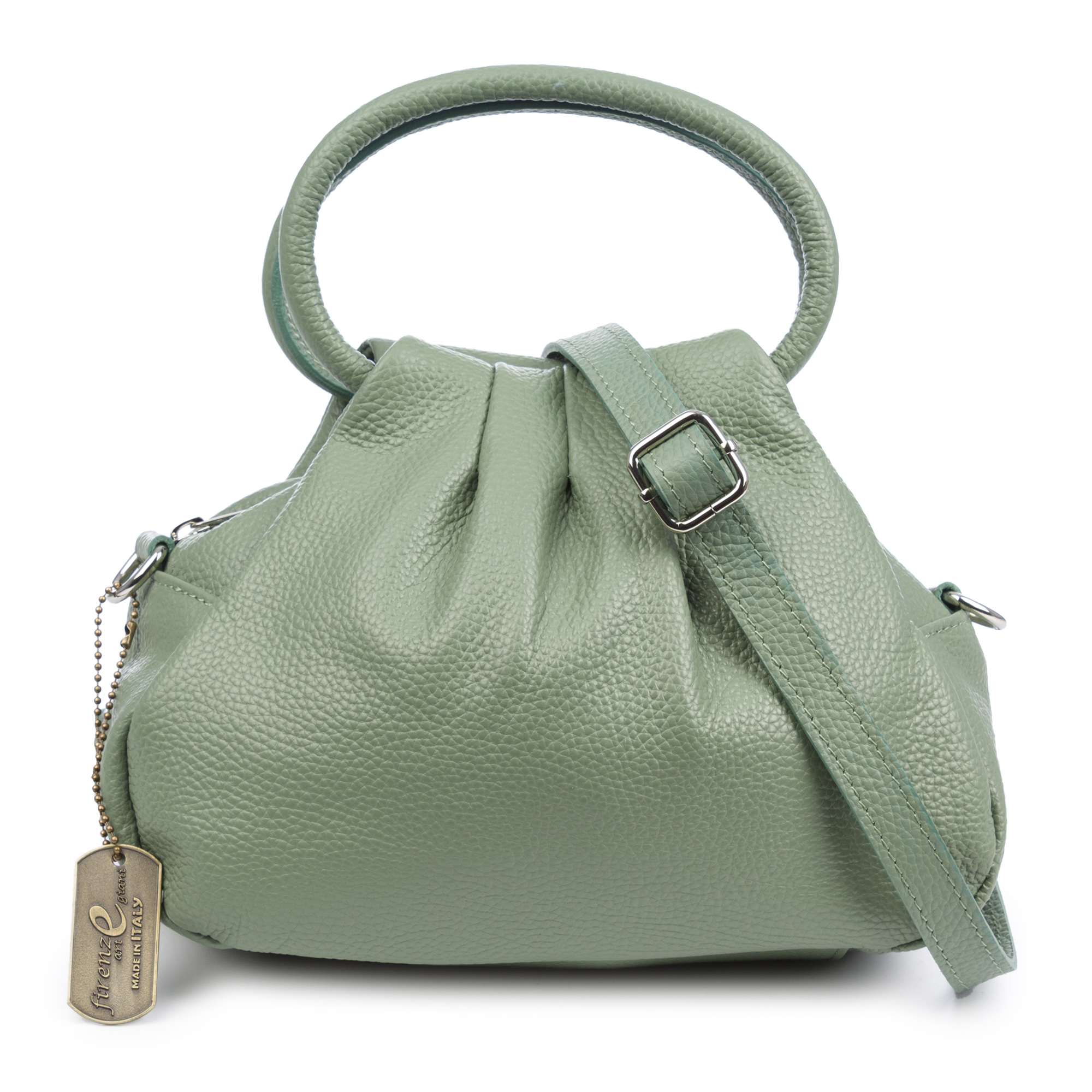 FIRENZE ARTEGIANI Belsito Bolso de mano Mujer. Piel auténtica Dollaro Fabricado en Italia 26x14x18 Cm.