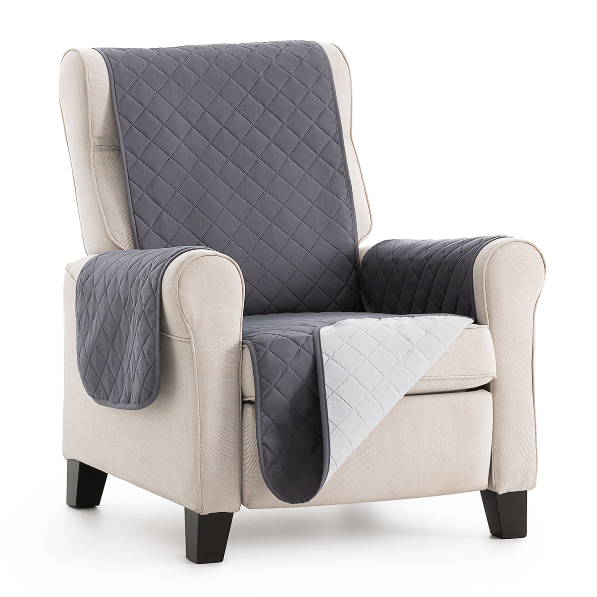 Funda sillón Acolchado MALLORCA - Práctica reversible - 1 plaza, de Lanovenanube