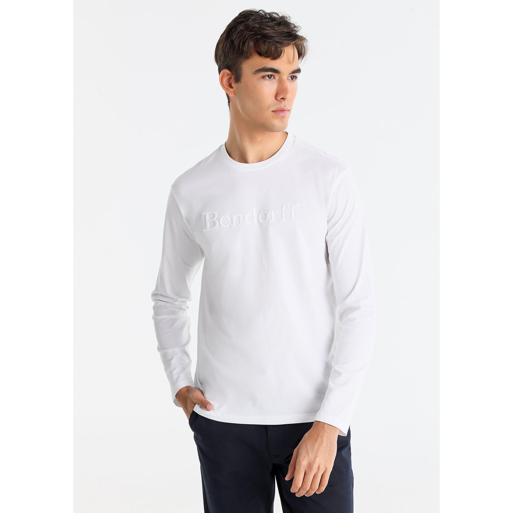 BENDORFF - Camiseta de manga larga con logo bordado en relieve