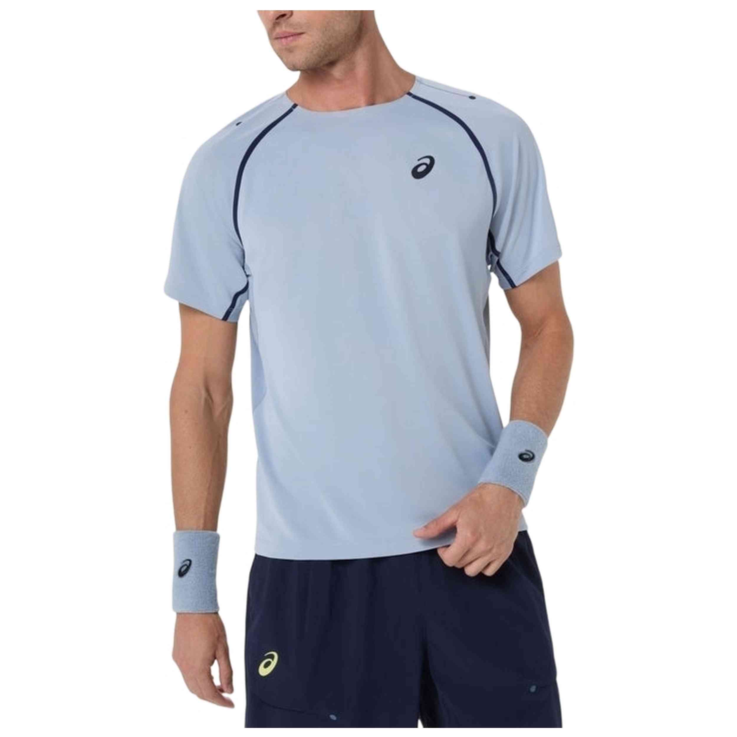Camiseta Match Ss Top Asics en color Azul Grisaceo