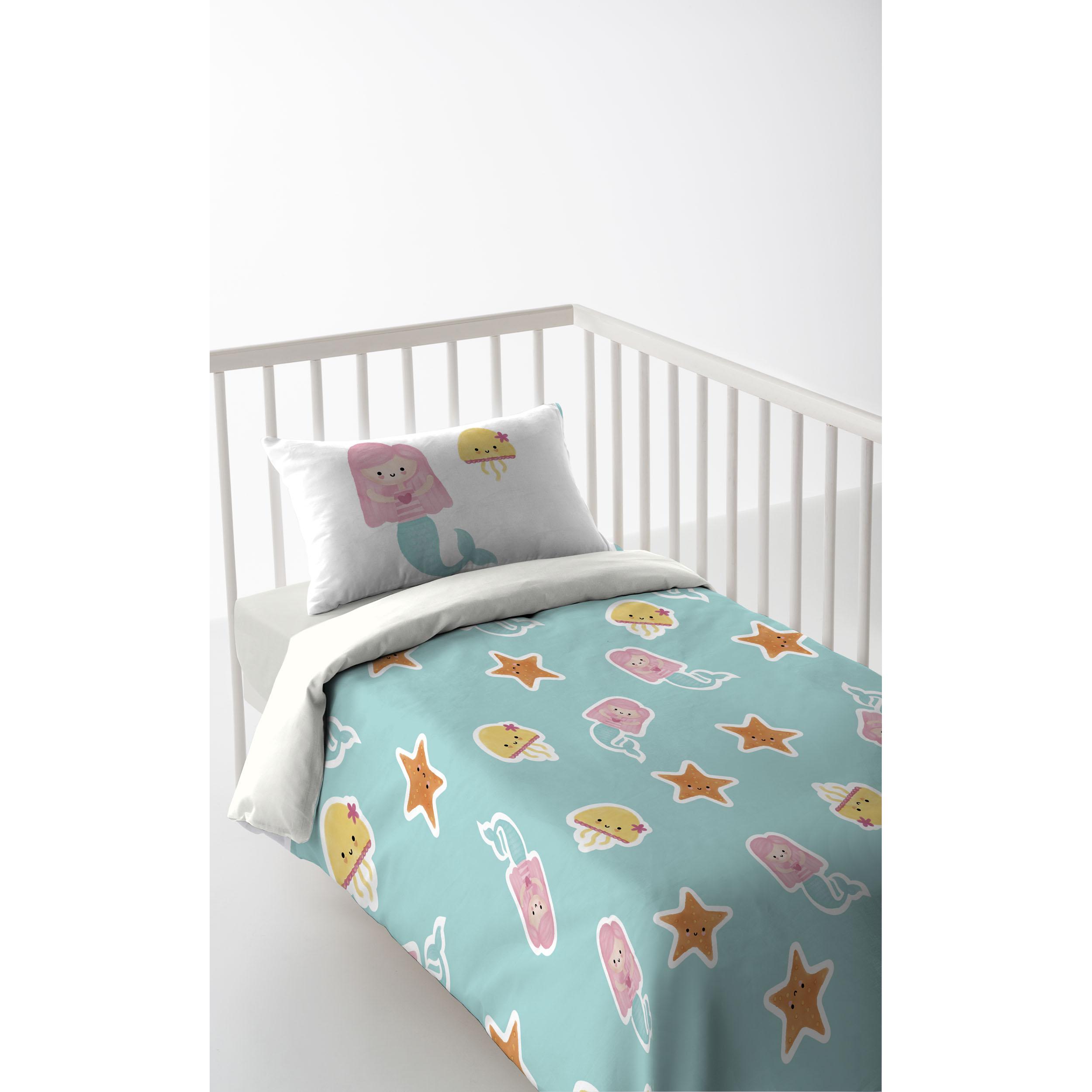 FUNDA NORDICA CUNA/MAXICUNA INFANTIL BEBÉ 100% ALGODÓN MERMAID KWA BY COOL KIDS FABRICADO EN ESPAÑA