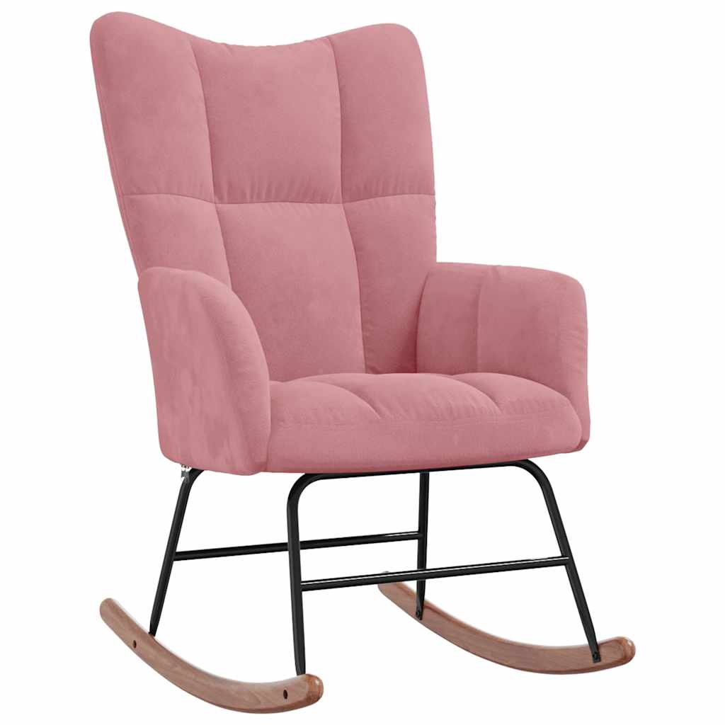 Vidaxl silla mecedora de terciopelo Multicolor
