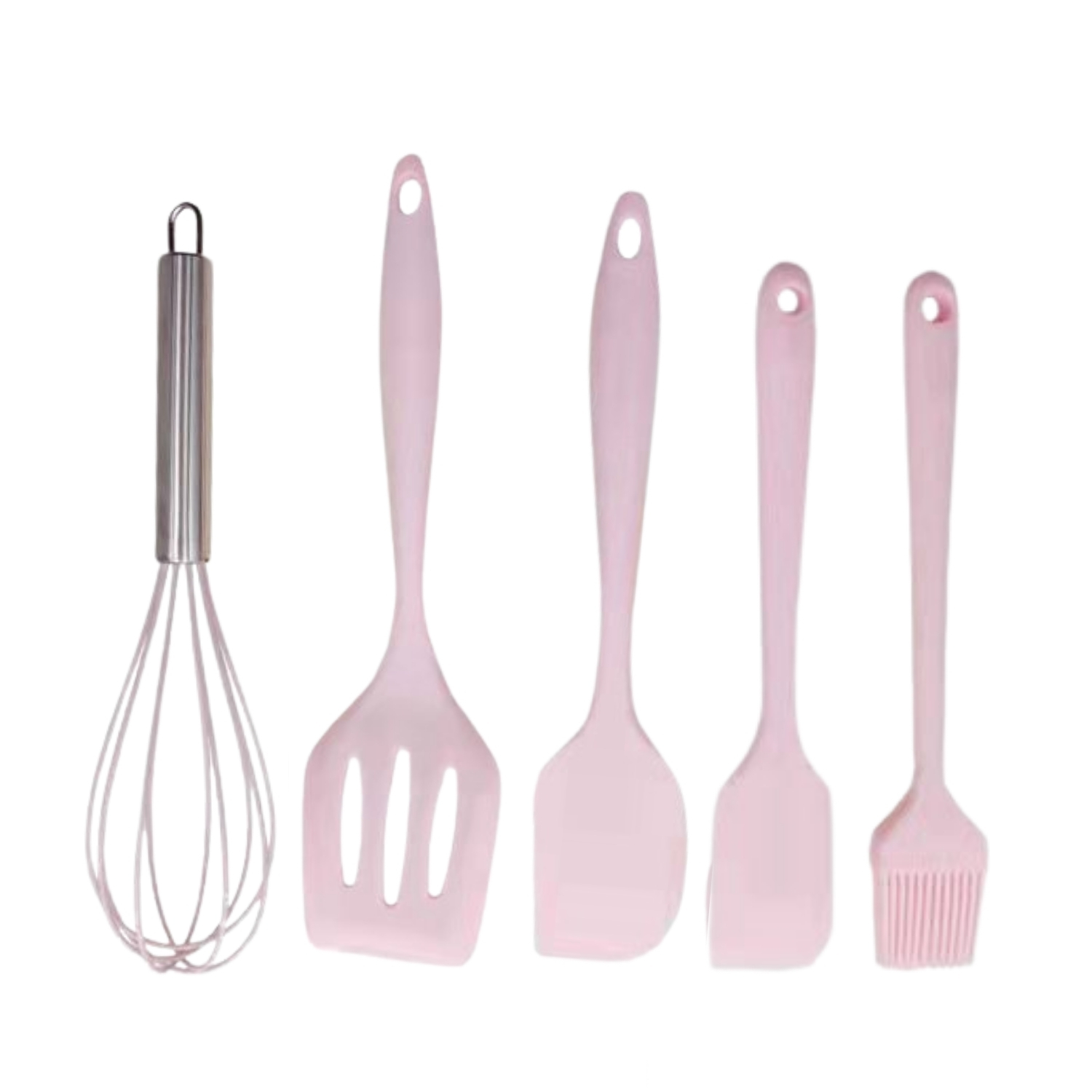 Juego de 5 espátulas de silicona, Antiadherente y resistente al Calor, Kit profesional para cocinar en ollas, sartenes y batir alimentos
