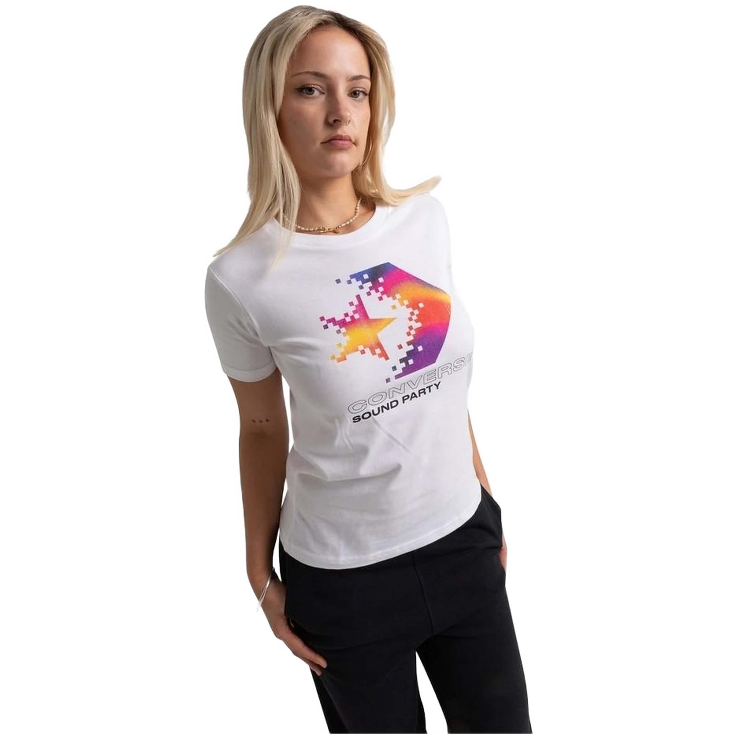 Camisetas De Manga Corta Converse modelo 10026364-A04 para Mujer en color Blanco