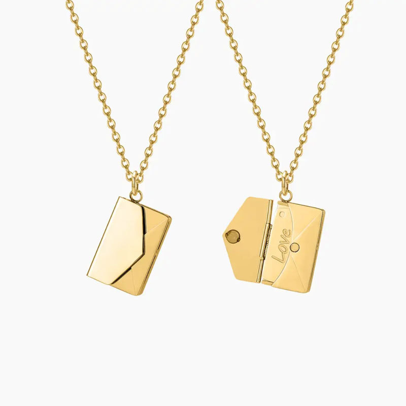18k de oro sin deslustre pareja libro colgante collar colgante personalizado DIY amor abrir y cerrar colgante estilo libro