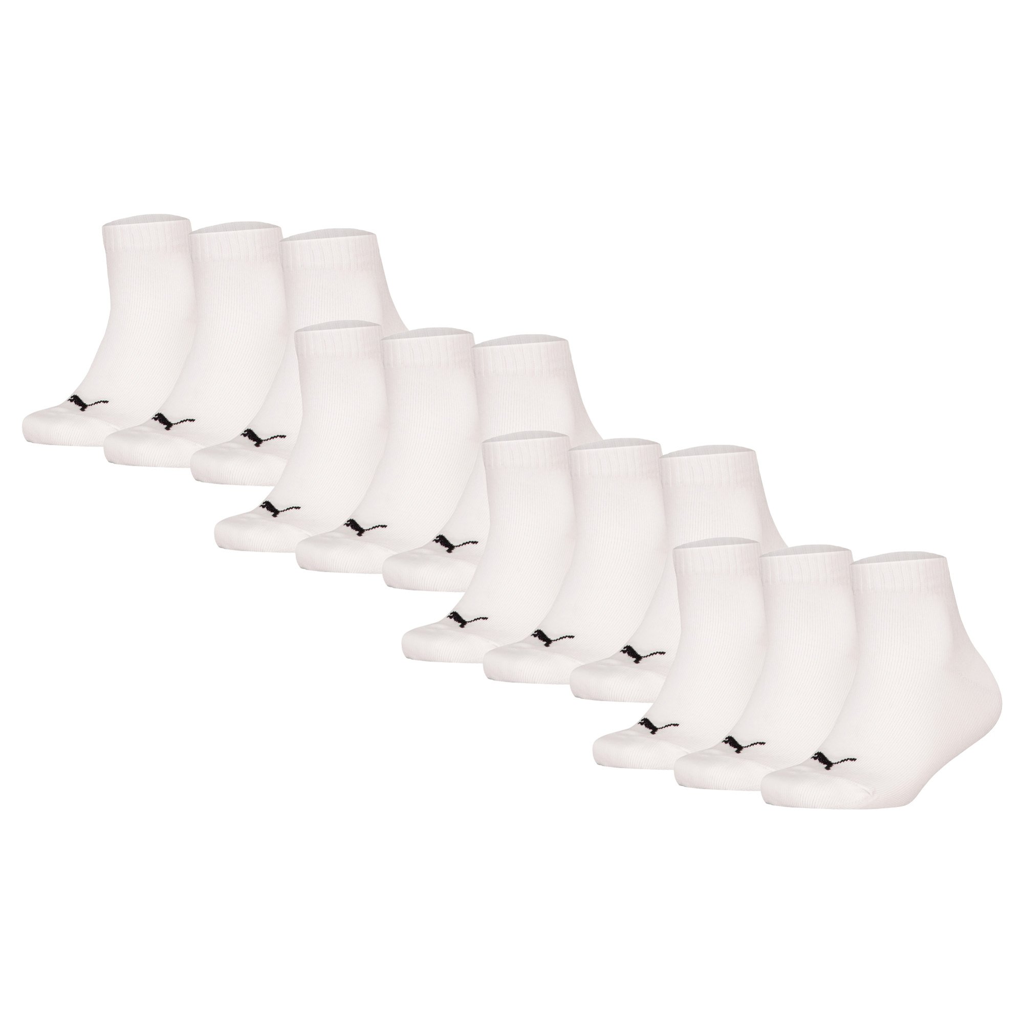 PUMA Calcetines para niños, pack de 12 - Plain Quarter 12P, logotipos, unicolor Plain Quarter 12P