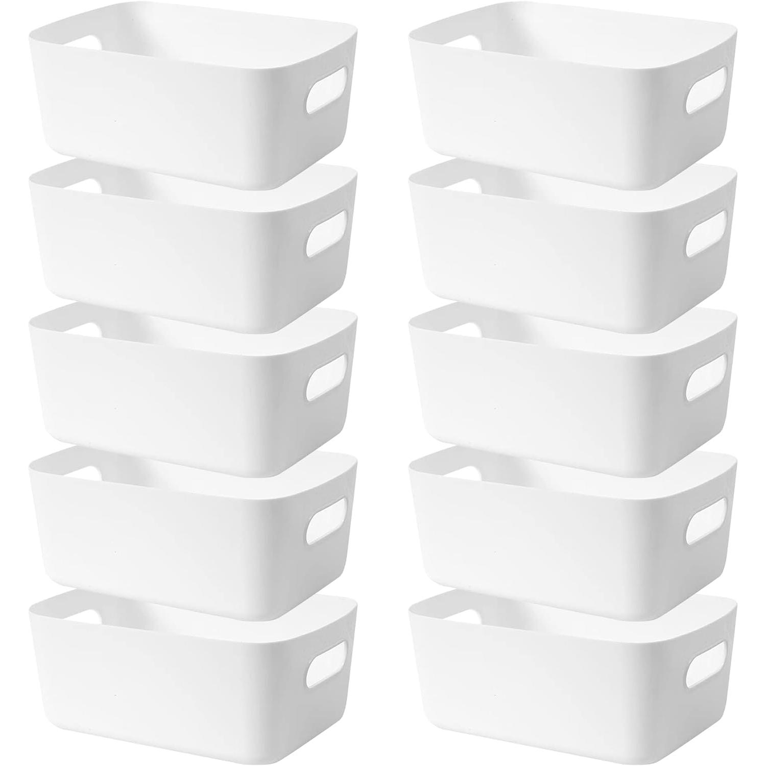 BIT Caja de almacenamiento de plástico con asa, caja de almacenamiento ligera