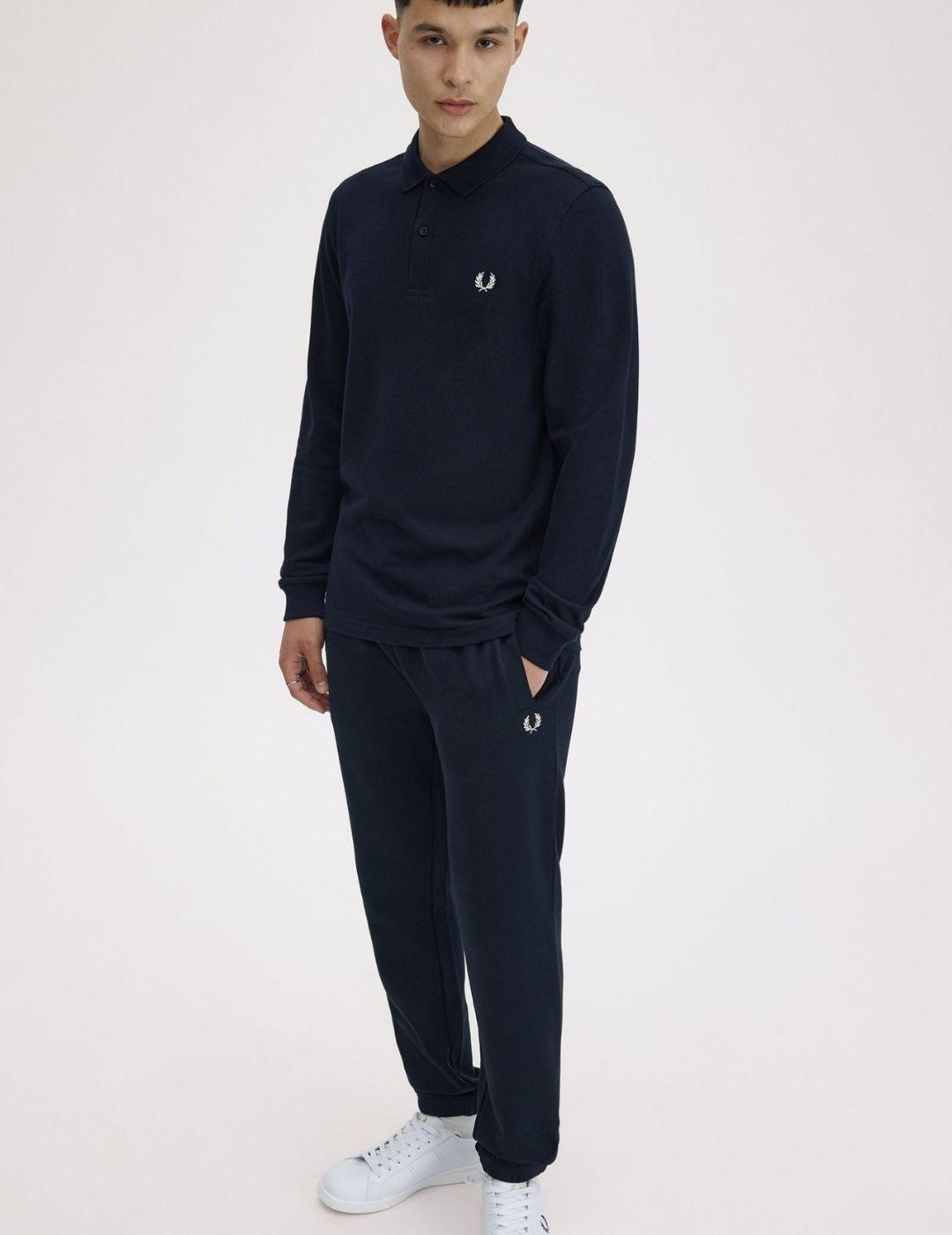 Polo Fred Perry LS Plain Marino Hombre