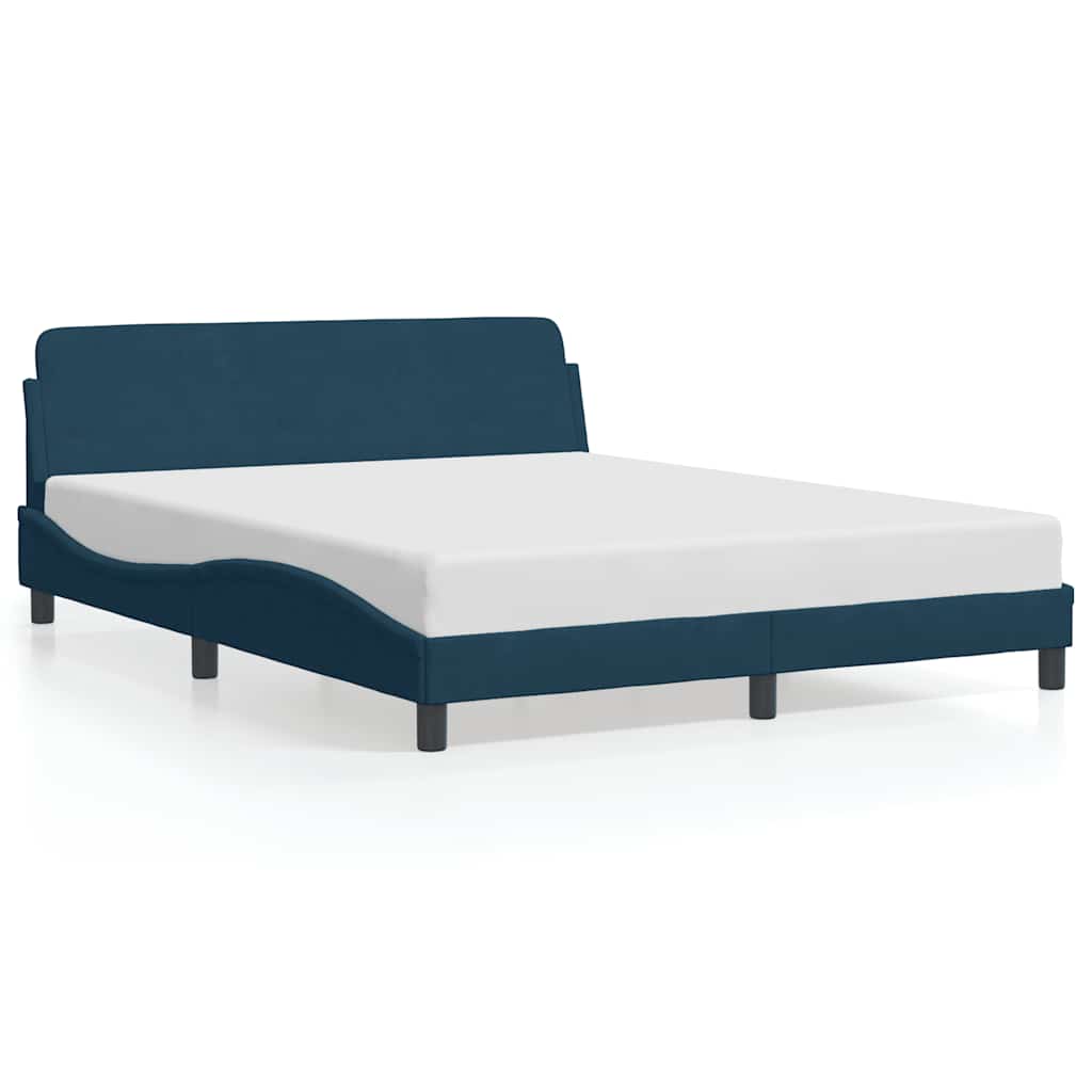 vidaXL Estructura de cama con cabecero Dover terciopelo azul 160x200 cm