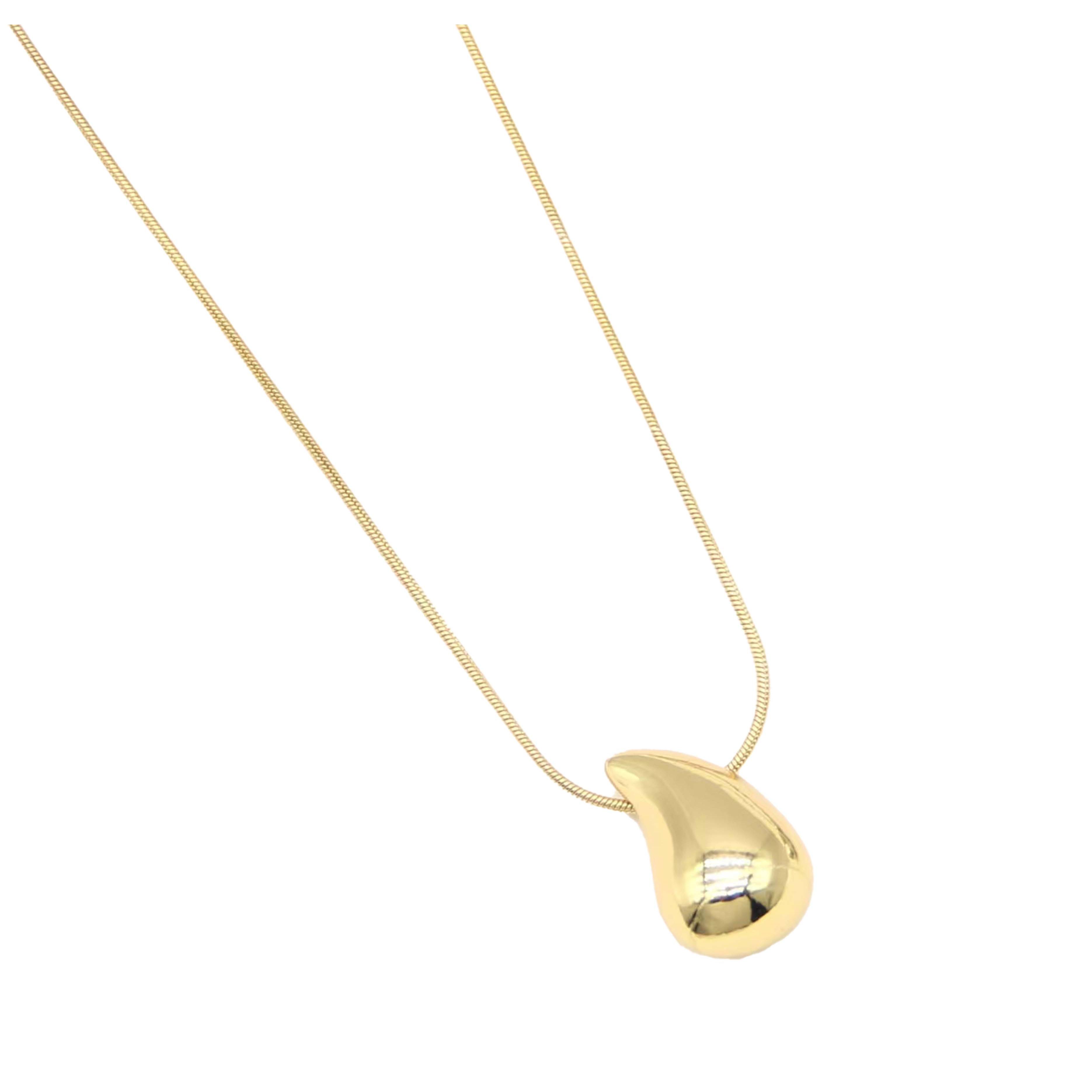 Collar para mujer Gota de agua Dorada y Plateado Acero Inoxidable lagrima Joyeria Tendencia