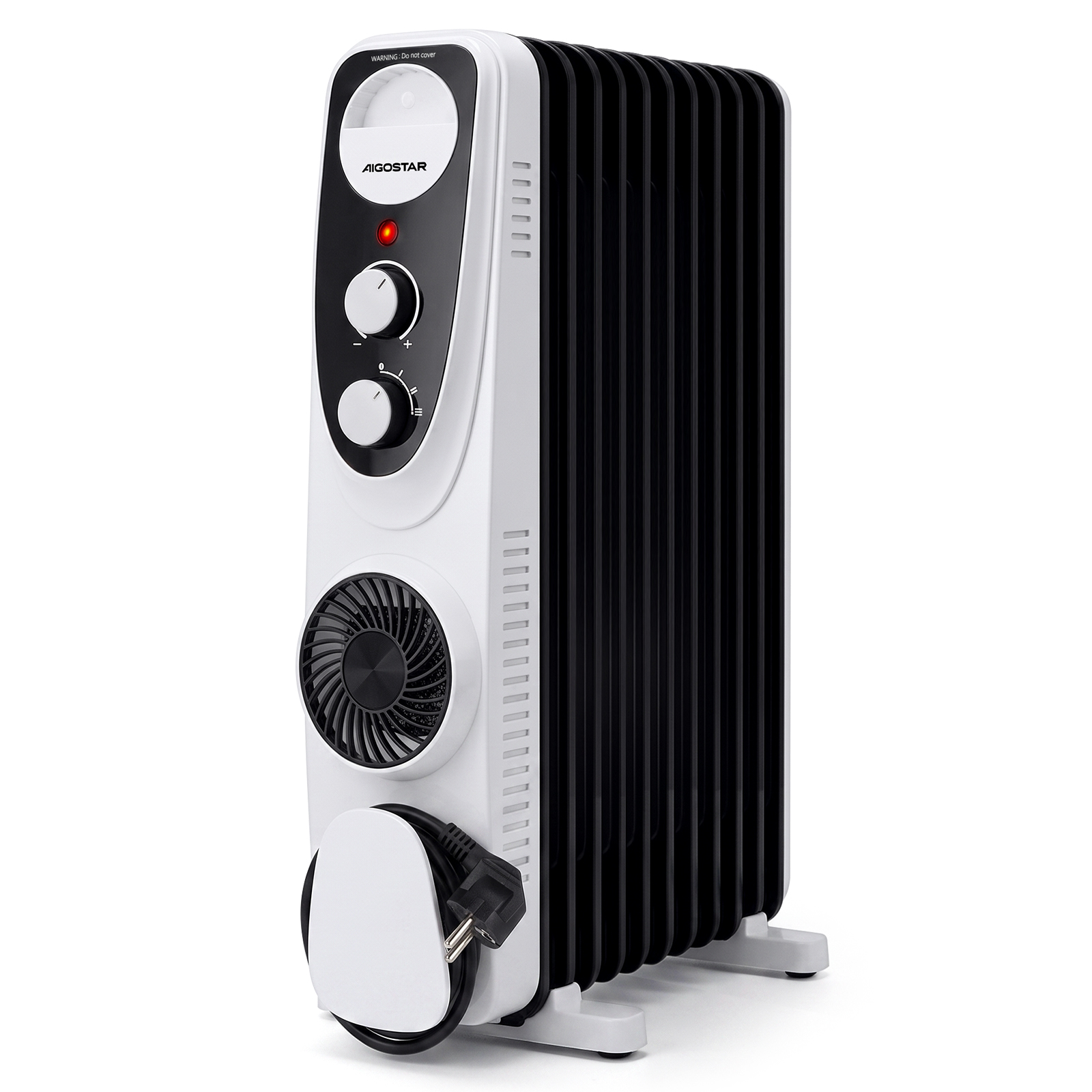 Aigostar Radiador de Aceite 2300W + Turbo 400W, 11 Elementos, 3 Potencias, Termostato, Seguridad, Calentamiento Rápido, para 25 m² – Heata