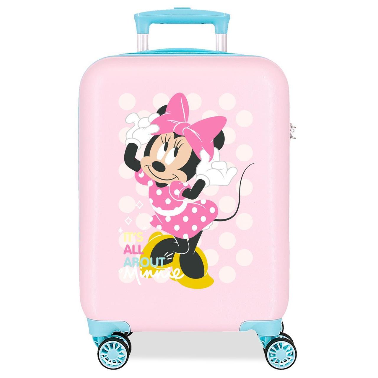 Maleta de cabina Disney Minnie play all day ABS con capacidad de 28,4L Rosa
