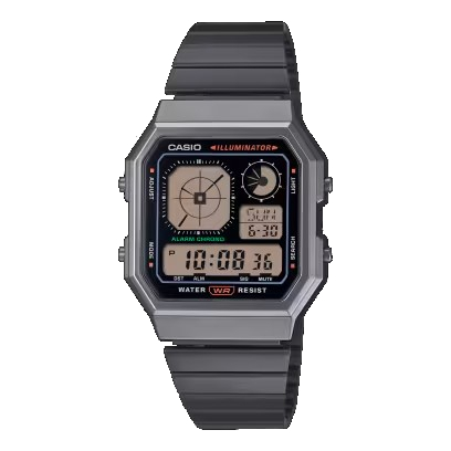 Casio - Reloj digital analógico A130GWEGG-1AEF Edgy Collection para hombre con resistencia al agua y cronómetro