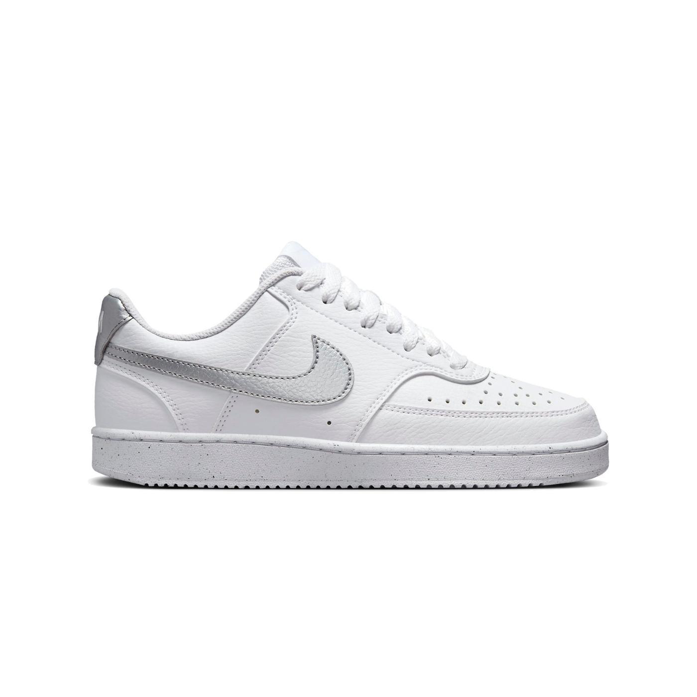 Zapatillas nike court vision blanco plata de mujer.