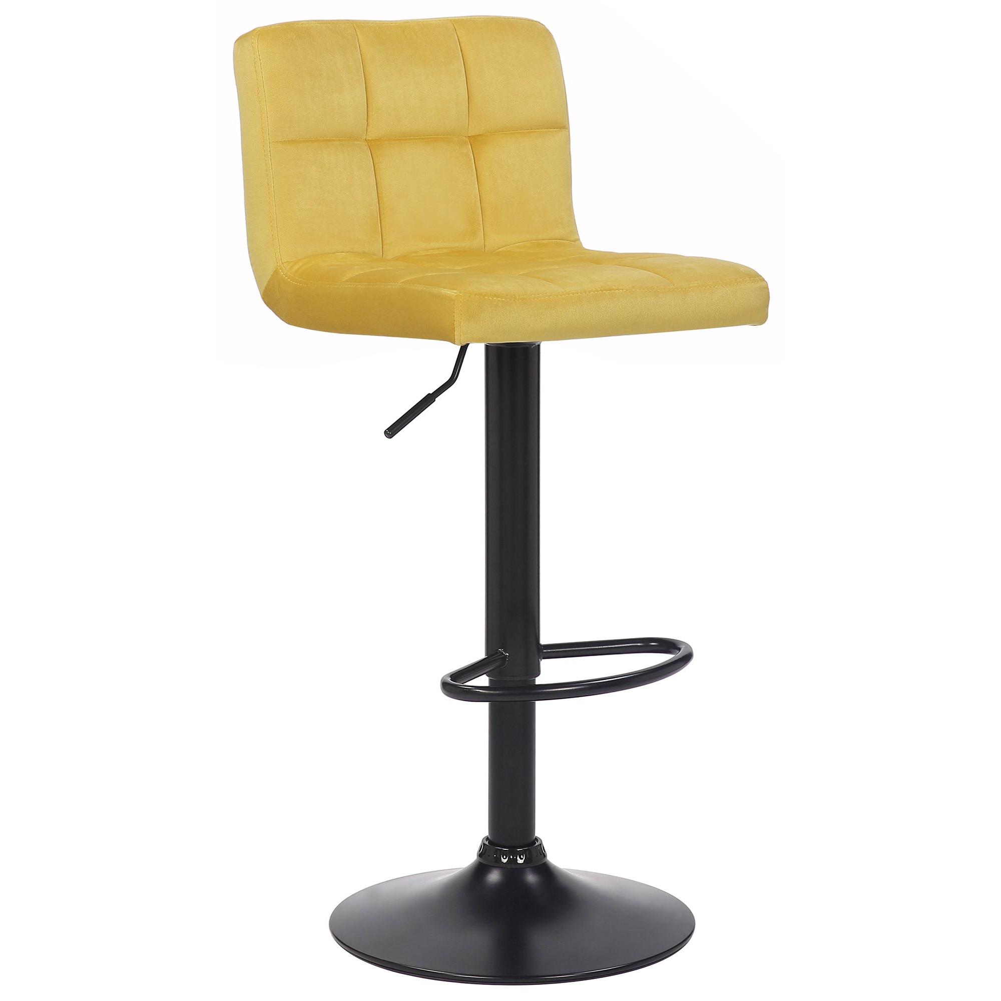 Taburete Feni En Terciopelo Amarillo