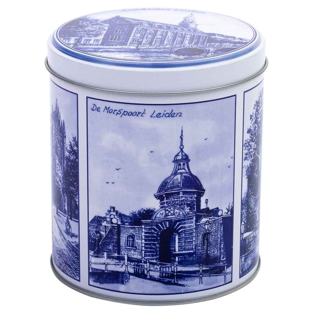 Wonderlust Deco - Bote de metal azul y blanco D10x11,5h cm Azul D10x11,5h cm