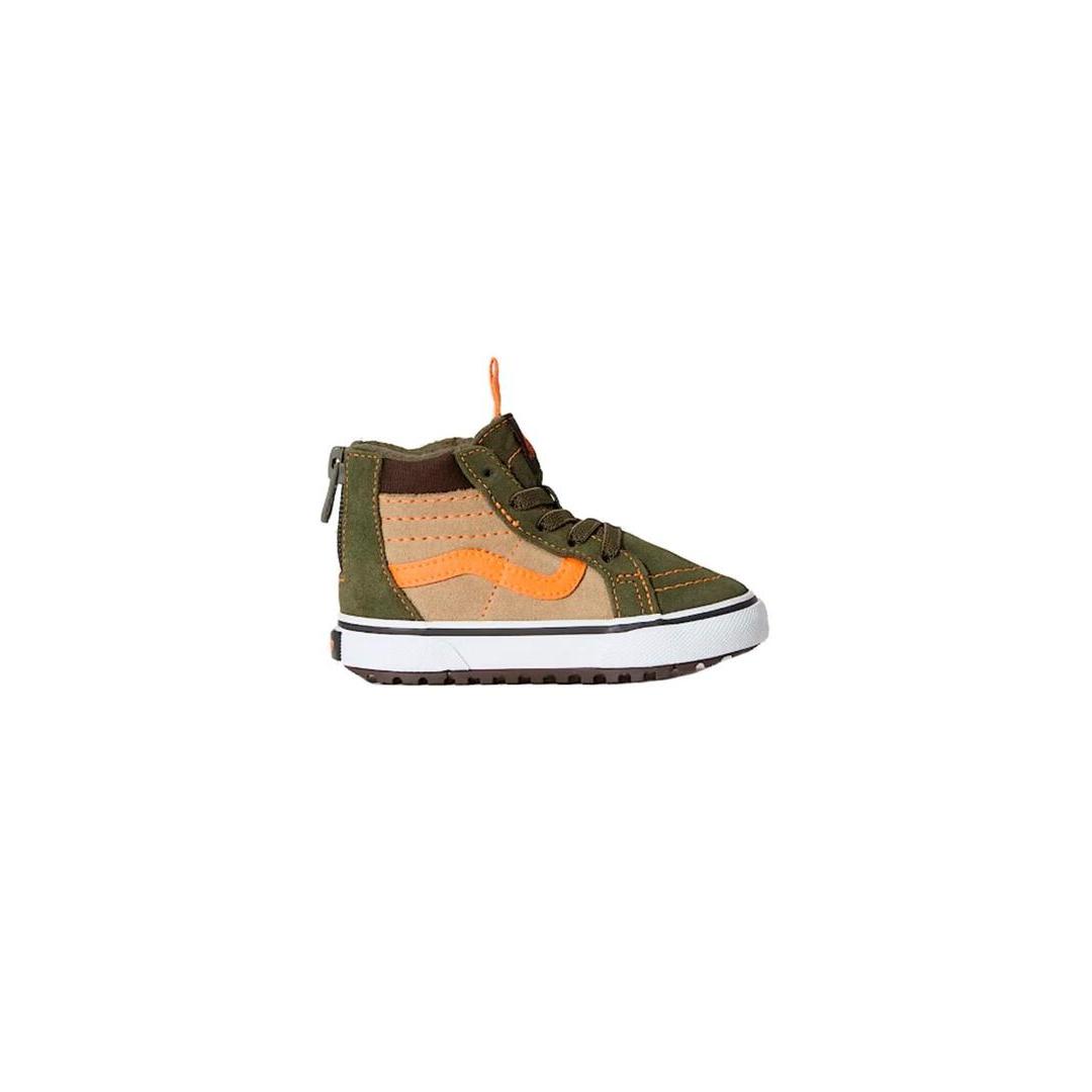 Zapatilla Baby Vans Sk8-Hi Zip MTE Verde Naranja