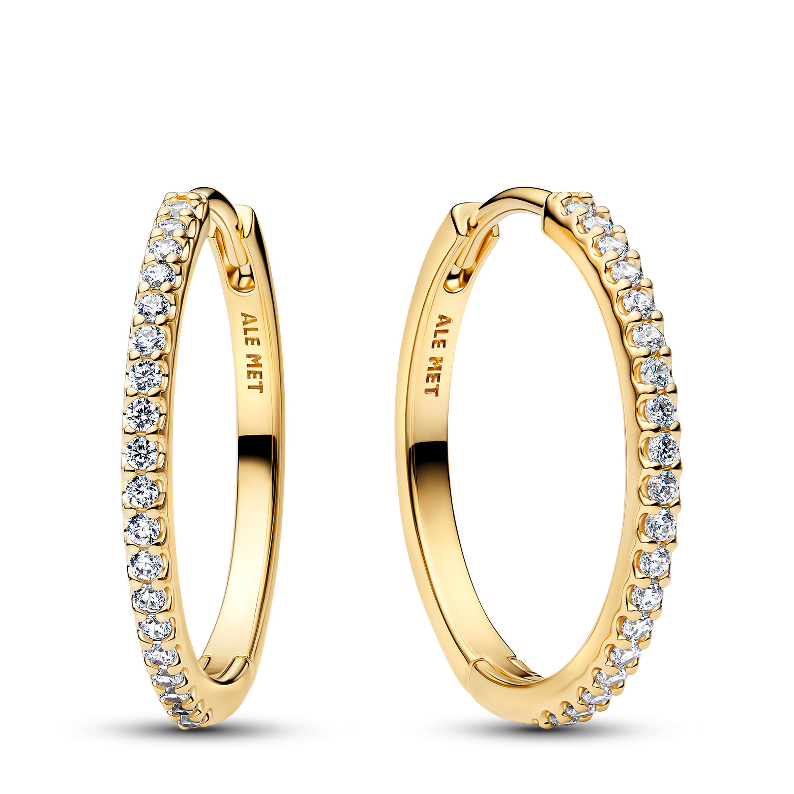 Pandora Pendientes de aros chapado en oro 264652C01 , para Mujer