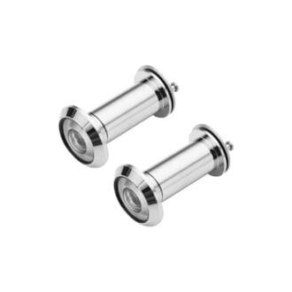 CA Mirilla de puerta Sollbry (2 unidades, ángulo de visión amplio de 16 mm, con tapa), para puertas de 40 mm a 65 mm de grosor, para casa, oficina, hotel (plateada)
