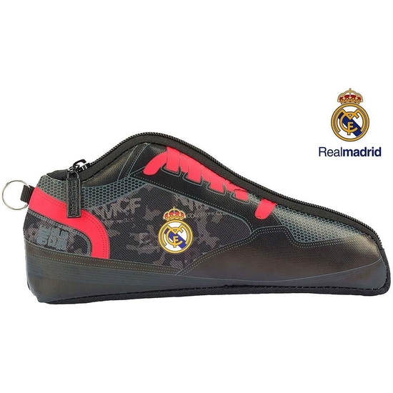 Safta - Real Madrid Portatodo Zapatilla - Diseño Compacto y Material Resistente - Licencia Oficial - Ideal para Escuela y Oficina - Cierre Seguro