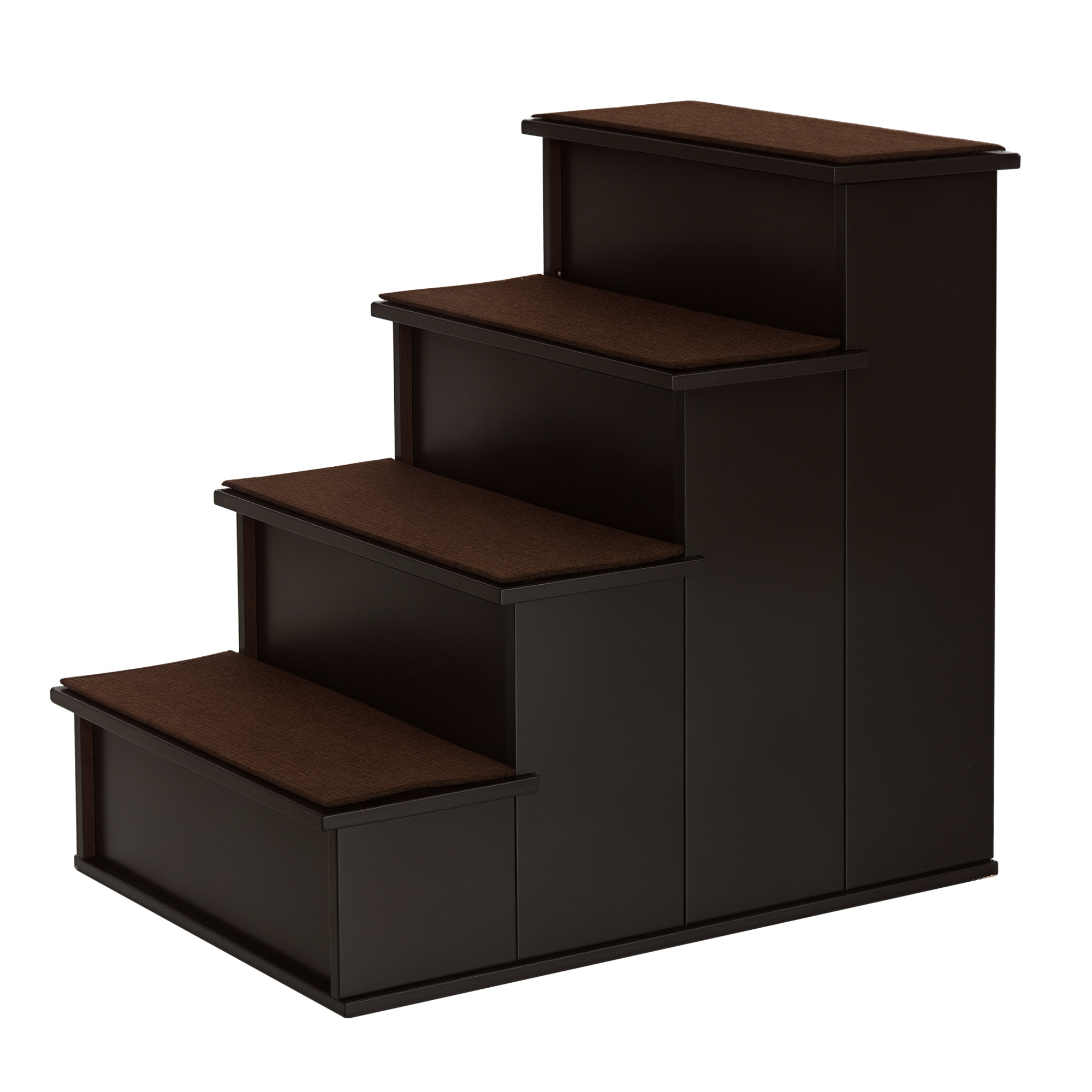 PawHut Escalera para Perros de 4 Peldaños Escalera para Mascotas Escalones para Perros Gatos con Acolchados Desmontables Carga 30 kg para Cama Sofá 40x59x54,2 cm Marrón Oscuro