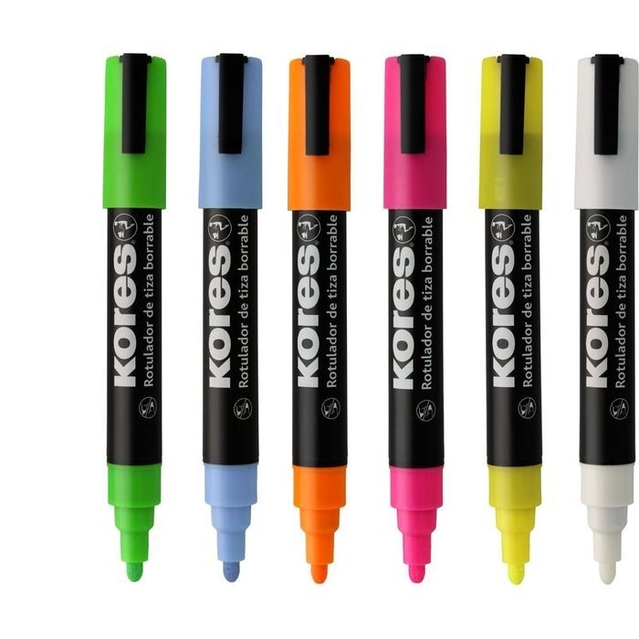 GRAFOPLAS ROTULADOR TIZA LIQUIDA RT1 PUNTA CONICA SURTIDO PACK 6 UDS VARIOS PAPELERIA 21x116x140 Cms.