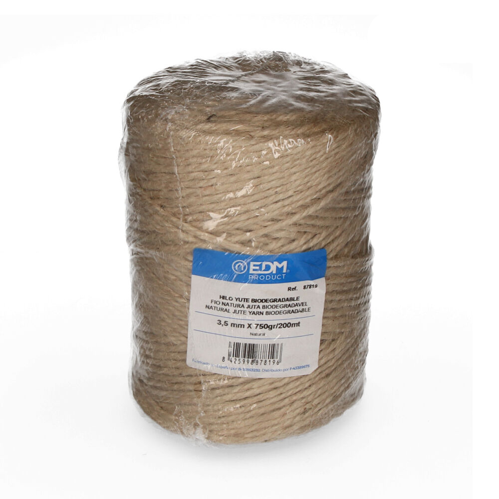 HILO NATURAL YUTE BIODEGRADABLE 3 CON BOBINA 750g/200m EDM