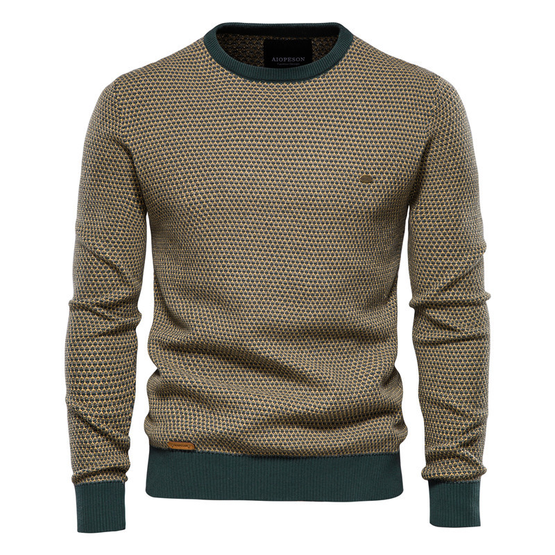 TK Top de punto para hombre, jersey personalizado con cuello redondo para otoño e invierno
