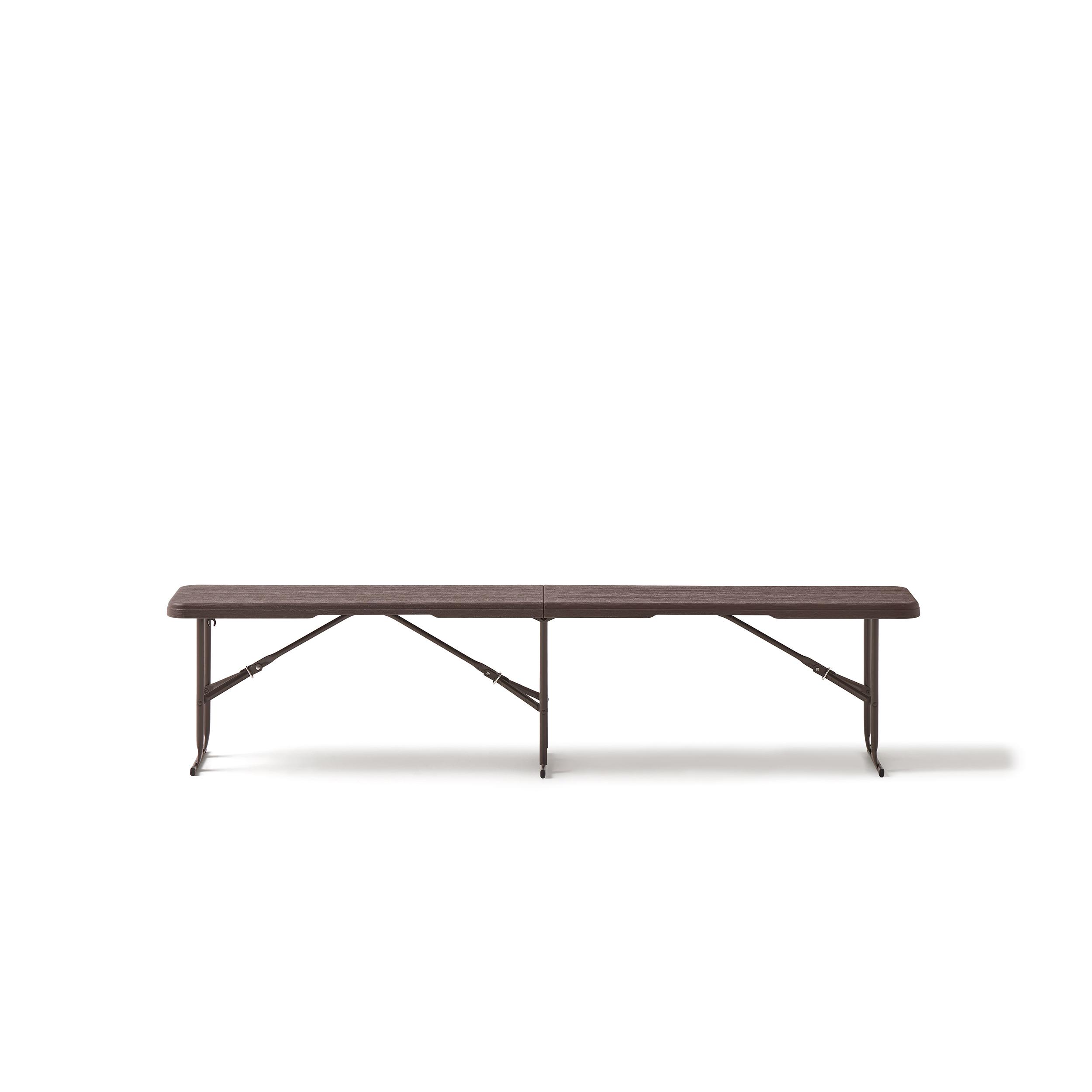 KG KITGARDEN - Banco Plegable Portátil Multifuncional Imitación Madera, 180x28x43cm, Marrón