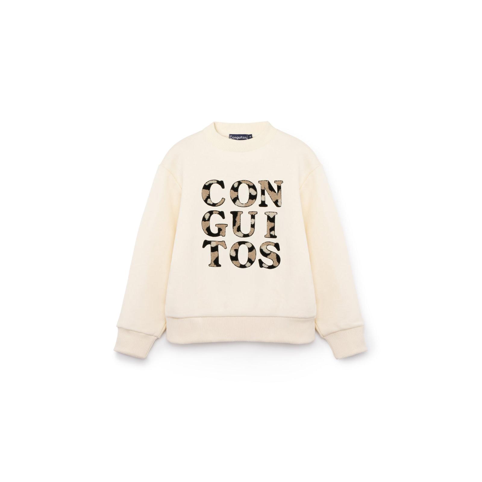 Conguitos - Sudadera con logotipo estampado de leopardo color marrón para Niña