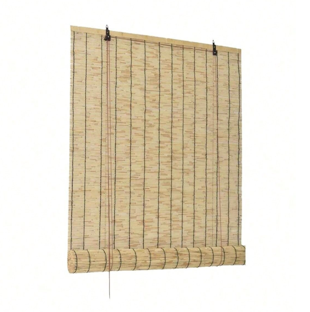 Estor Enrollable Bambú Junco,Natural,Protección Solar y Privacidad,Cortina de Madera Persianas de Bambú para Interiores, Estores para Ventanas Puertas, Tejido translucido.