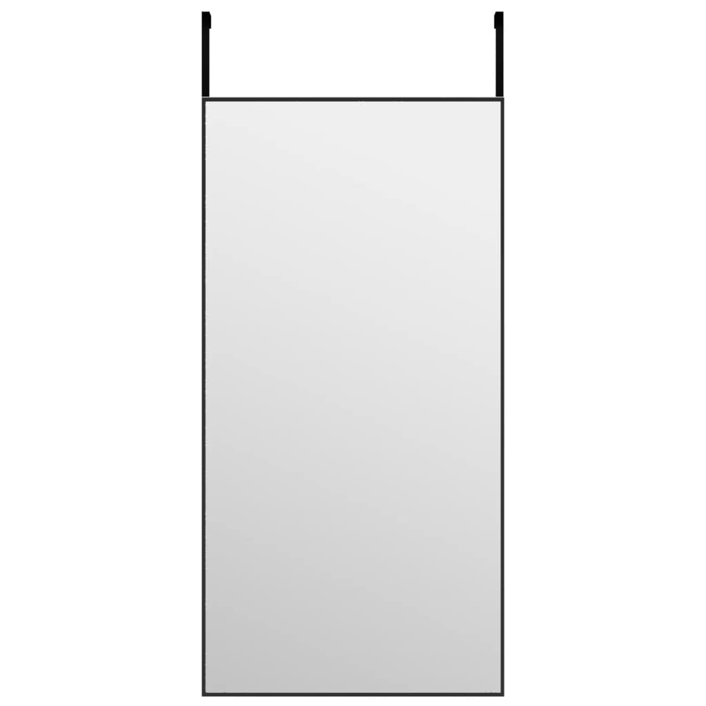 vidaXL Espejo de puerta cristal y aluminio negro 40x80 cm