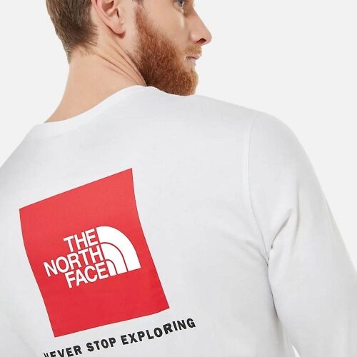 Camiseta manga larga blanca North Face  Red box