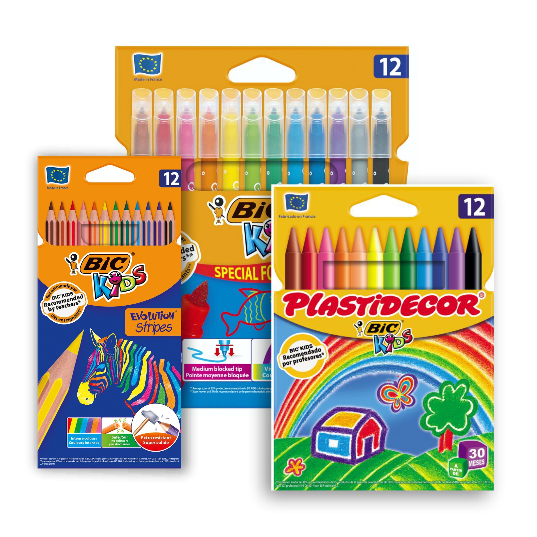 Pack escolar BIC - Distintos pack disponibles para material escolar, a elegir entre rotuladores, ceras y lápices, marca BIC Kids